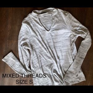Mixed threads long sleeve shirt